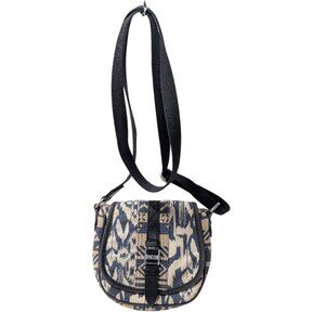 TOMS Ikat Crossbody Bag Boho Canvas Saddle Purse Adjustable Festival Hippie 70s